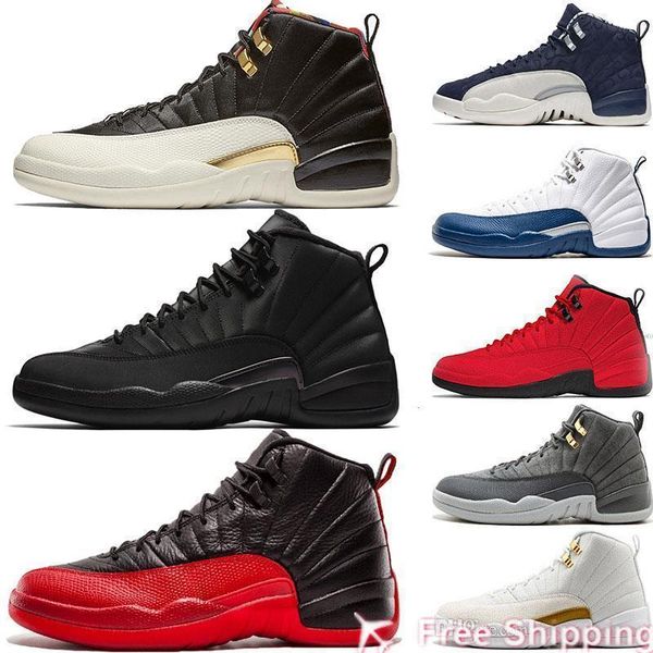 

2019 12s тренажерный зал красный cny winterized wntr грипп игры мужские баскетбольные кроссовки 12 xii плей-офф ovo белый черный шерсть clle