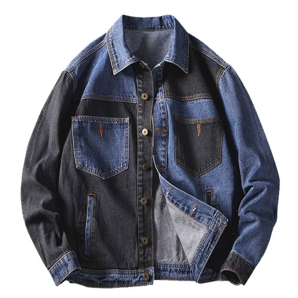 

2019 fashion men's denim jackets autumn winter casual long sleeve turn-down collar denim coat outerwear drop shipping july19, Black;brown