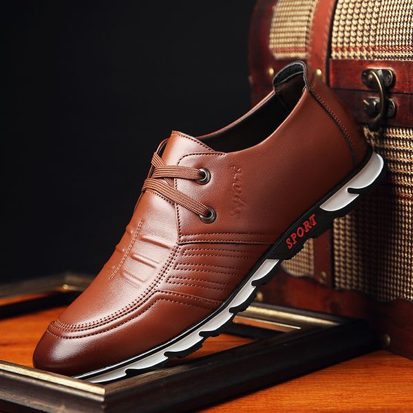 

mens dress shoes zapatos de hombre spring leisure fashion lace-up leather shoes man oxfords brown black loafers men formal