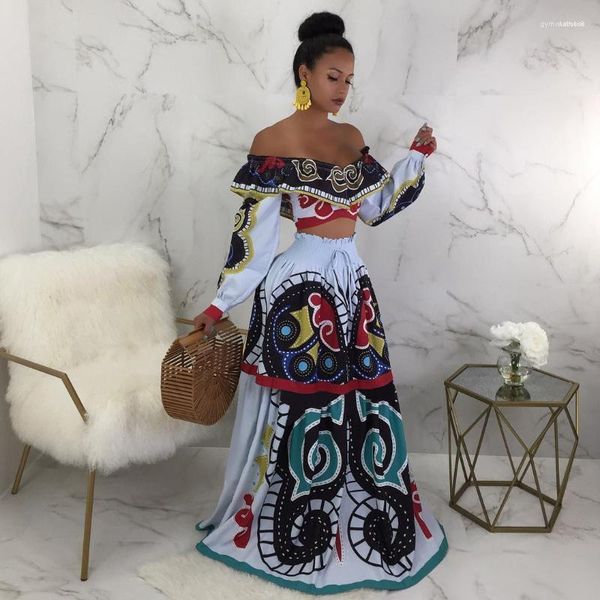 

оборками растениеводство топы цветочные половина длинное платье 2 шт. платье костюмы женщин дизайнер из двух частей платье мода, White