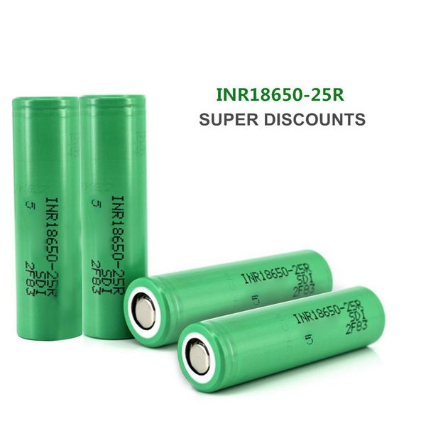 

4 x battery 25r 2500mah 3.6 v rechargeable battery for samsung lithium-ion