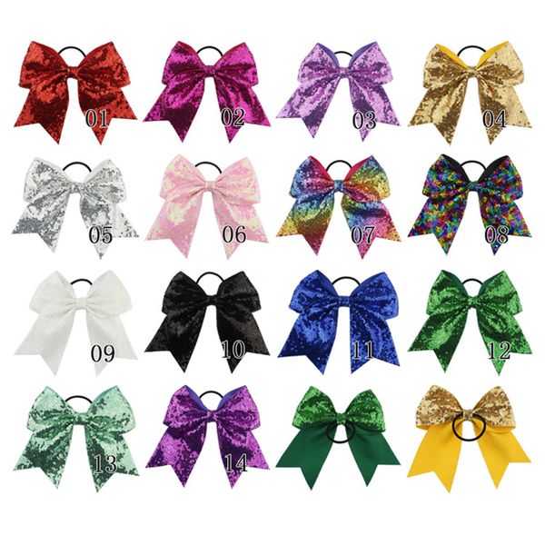 8 Inches Solid Ribbon Cheer Bow For Girls Kids Boutique Large
