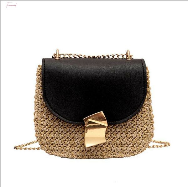 

2020 new straw bag womens shoulder bag hand woven messenger bag bohemian beach