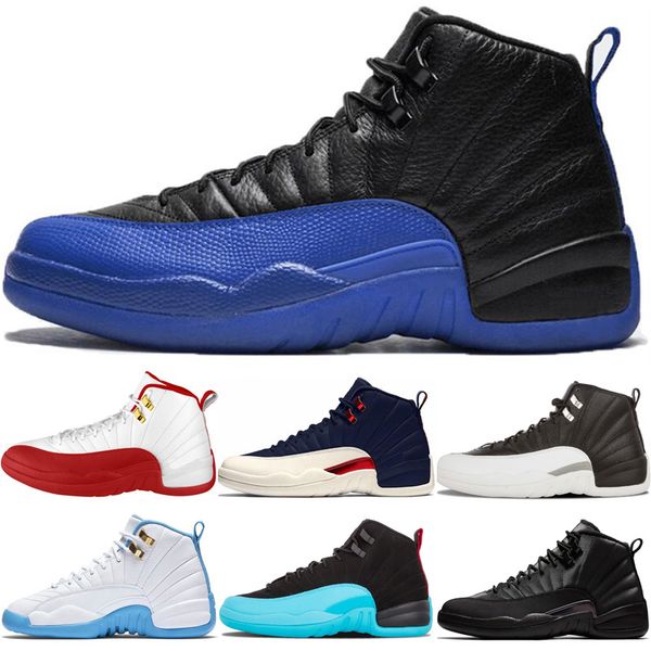 

12 12s reverse taxi mens basketball shoes fiba game royal blue gym red wings grey punch men sports designer sneakers trainers