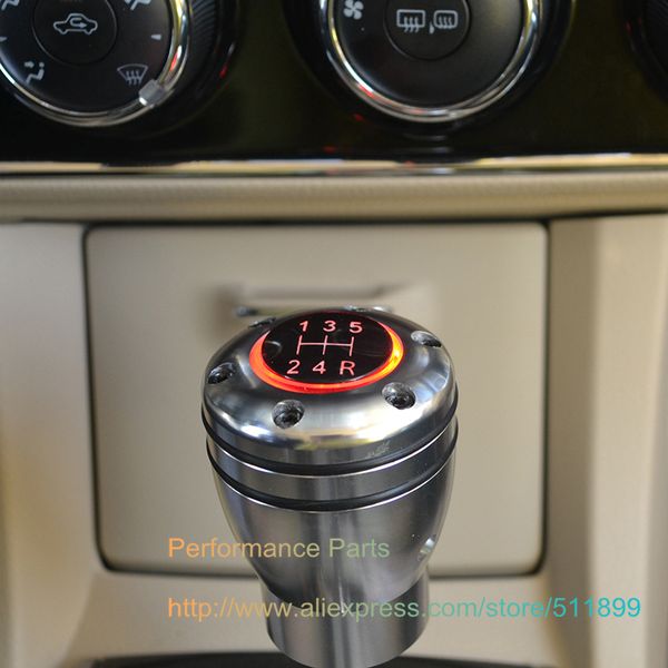 

lyj 5mt 6mt red led light car shift lever knob
