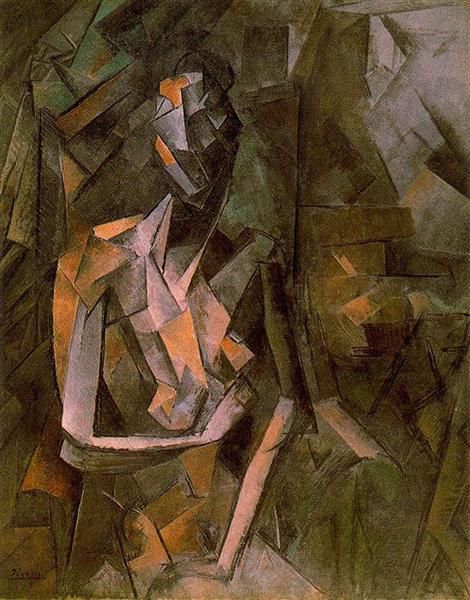 

pablo picasso classical oil painting seated female nude analytical cubism 100% handmade by experienced painter on white canvas picasso667