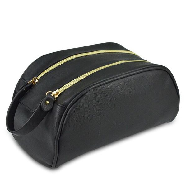 

women designer cosmetic bag double zipper large capacity travel waterproof pu wishing bag holiday travel handbags