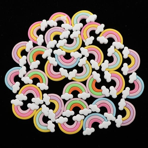 

30 pieces kawaii rainbows resin flatback cabochon embellishments diy crafts