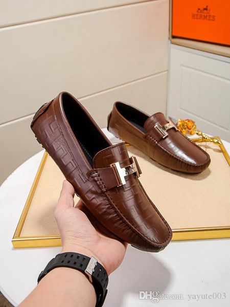 

iduzi mens luxury h dress shoes casual shoes matt patent leather round toes slip-on spikes flat business sneakers black brown 38-45
