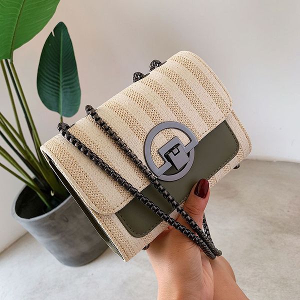 

exquisite women's bags fashion round lock striped chains women shoulder crossbody bags striped ladies messenger bag