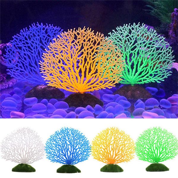 

glowing effect aquarium decoration artificial noctilucence coral for fish tank fake underwater plant landscape