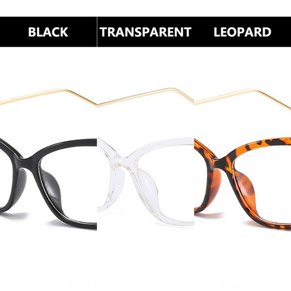

large frame cat's eye plain 2020 women's fashionable street glasses frame glasses, Silver