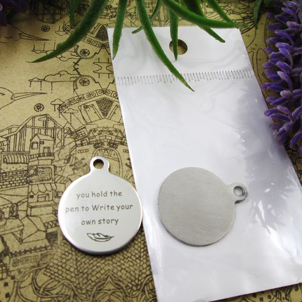 

40pcs--"you hold the pen to write"stainless steel charms more style for choosing diy charms pendants for necklace, Bronze;silver