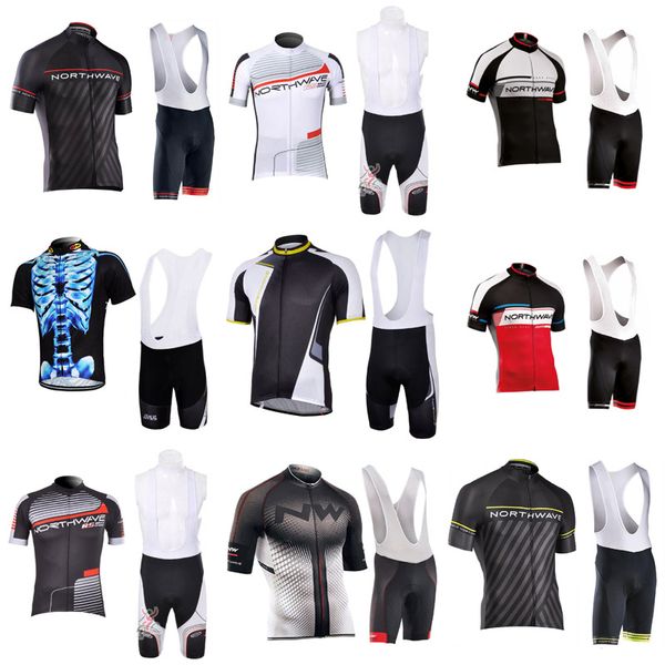 

2018 nw northwave cycling team clothing bike jersey quick dry mens bicycle clothes short sleeves pro gel bike shorts set k122010, Black;blue