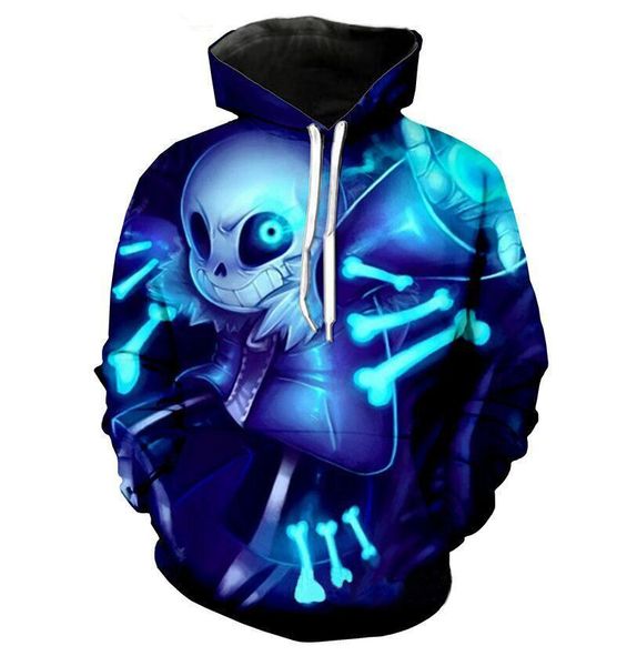 

3d hoodie undertale sans series sweatshirt hoodies men and women hip hop streetwear xxxtentacion hooded coat jacket, Black