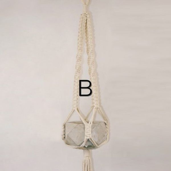 

vintage macrame plant hanger garden flower pot holder hanging rope for basket