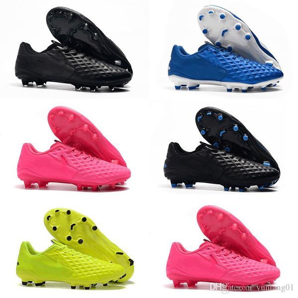 

2019 new arrival mens tiempo legend viii fg football boots athletic designer indoor soccer cleats shoes size39-45, Black