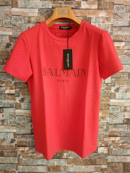 

Мужские футболки Designer Черный Белый Красный Mens Модельер футболки с коротким рукавом Top S-XXL / Balmain