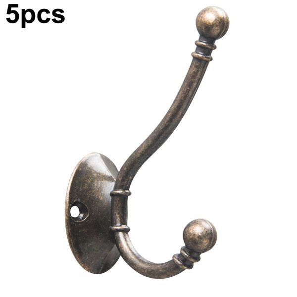

5pcs antique hooks wall mounted wooden wardrobe cabinet organizer placing coat hat clothes towel bag keys holder