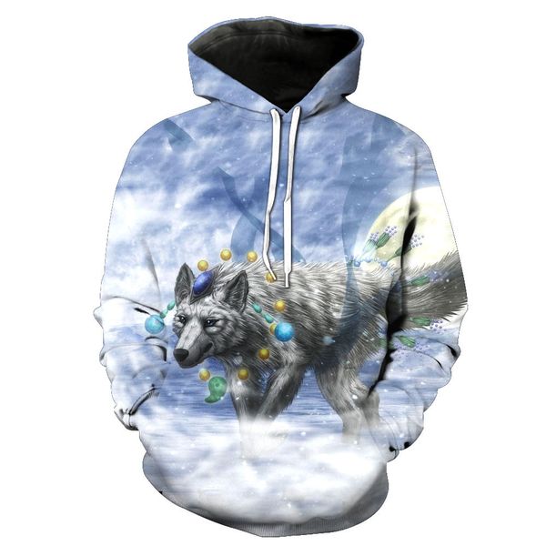 

snow wolf printed hat pocket cover men's tide hat men's wear, Black