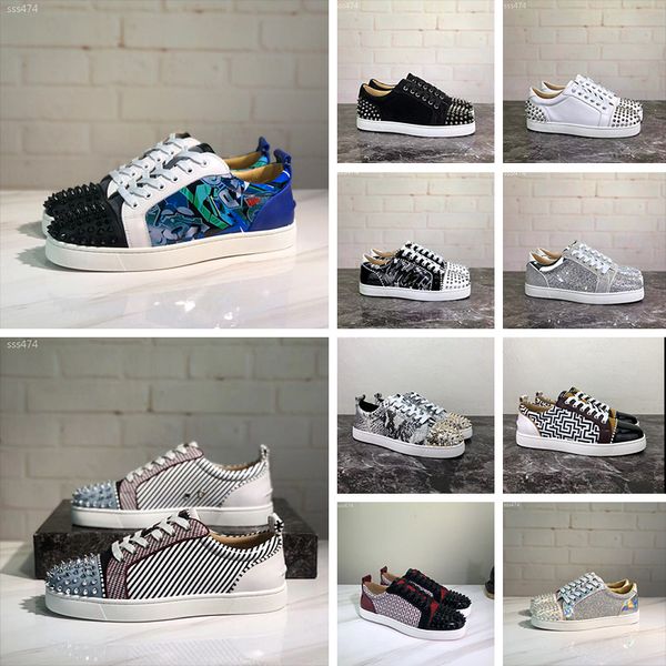 

casual shoes sneakers fashion luxury low-women studded spikes shoe rivets casual flats red bottom sneakers size 35-40