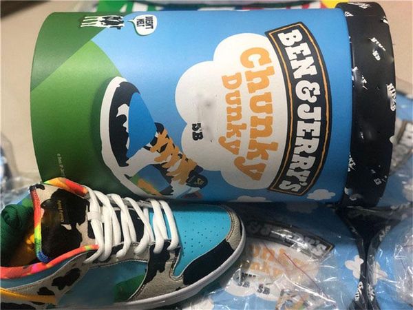 

2020 authentic ben & jerry's x sb dunk low pro qs chunky dunky shoes men running sneakers lagoon pulse university gold cu3244-10