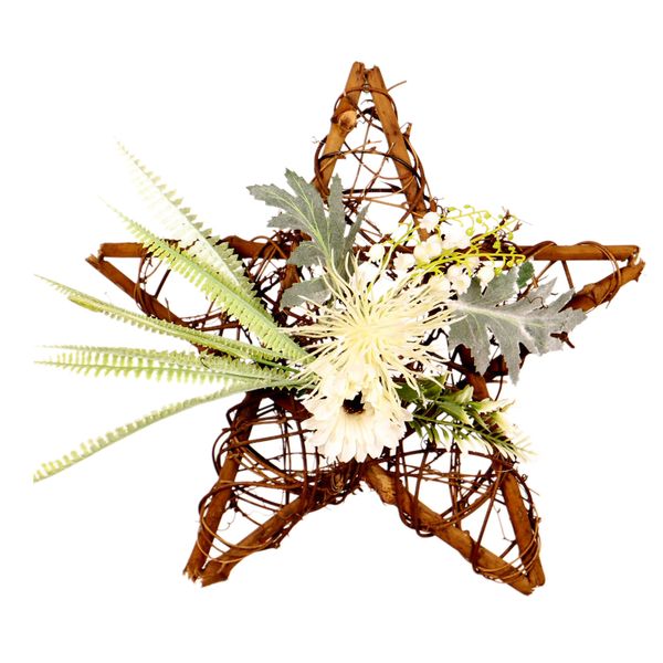 

new-wreath wooden five-pointed star pendant garlands home decor