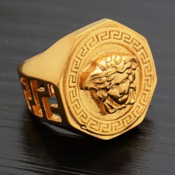 

gold plated men rings classic stainless steel golden hip hop mens ring president men ring ing, Silver