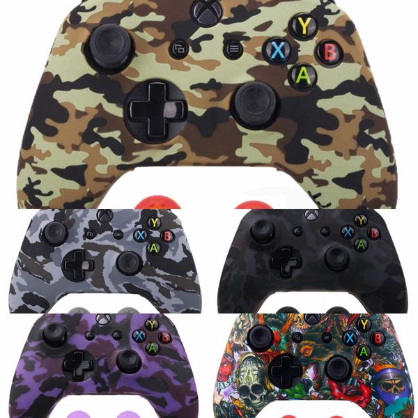 

0umwg camo камуфляж силиконовый мягкий чехол противоскользящий пылезащитный анти-потеющая кожа чехол ручка для xbox one controllerfedex emss
