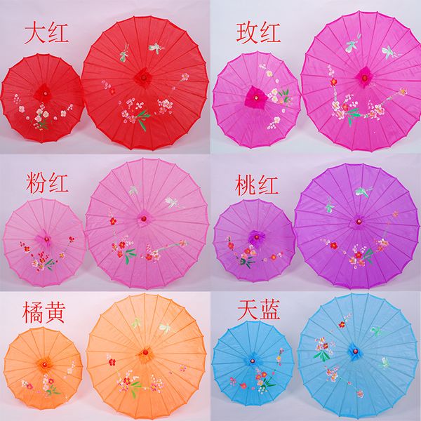 

bamboo handle silk umbrella pgraphic props craft umbrellas dancing red blue white sunshade decorate articles new arrival 8jx l1