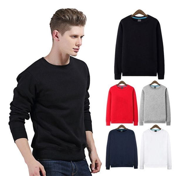 

hoodies men solid long sleeve cotton thick casual sweatshirt sw112, Black