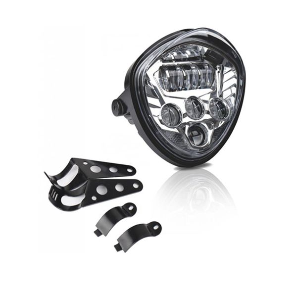 

глава универсальный мотоцикл батареи led фара 12v 60w свет лампы с h4 connector