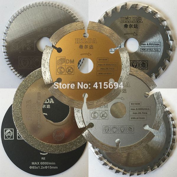 

7pcs/set mini circular saw cutting blades for hilda speed saw, diameter 85mm, multi saw blade,power tool accessories blades