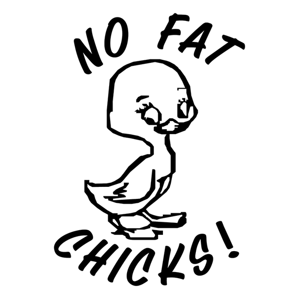 

15*10.5cm no fat chicks funny rude car truck window wall lapvinyl decal sticker cute and interesting fashion sticker decals