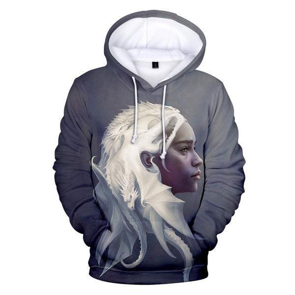 

получил толстовку аниме игра престолов косплей костюм dracarys дракон 3d печать мужские толстовки с капюшоном уличная полерон хомбре, Black