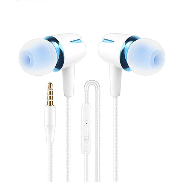 

wired earbuds earphone luminous earpieces volume adjustment head phone in-ear stereo sport headset with microphone