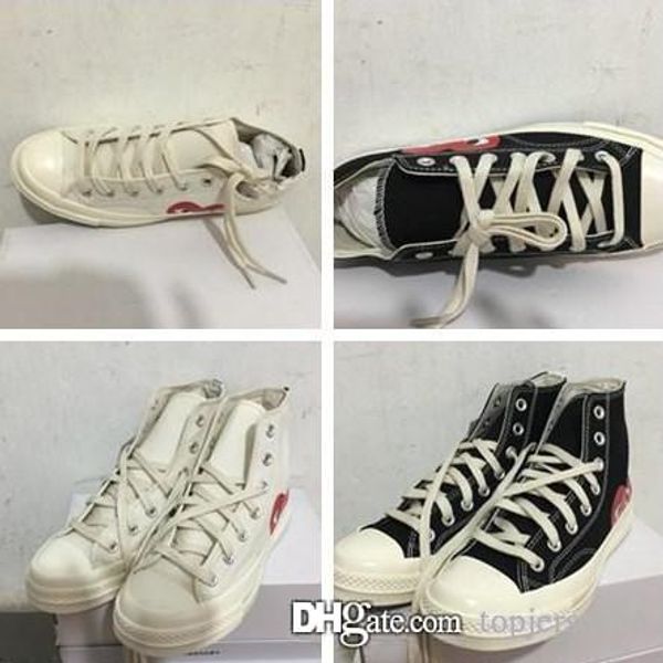 

new arrival 1970s canvas skate shoes originals classic 1970 canvas shoes jointly name cdg play big eyes skateboard casual sneaker size 36-44, Black
