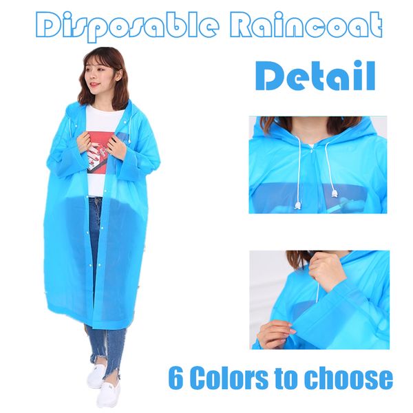 

мода одноразовые плащ взрослых аварийного водонепроницаемый капюшон горячие одноразовые pe плащи кемпингов должны дождь носить