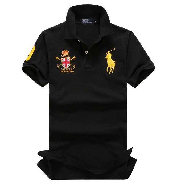 

ralph polo lauren short sleeve polo mens designer shirt trend brand embroidered pony logo lapel british mens casual shirt -4xl, White;black