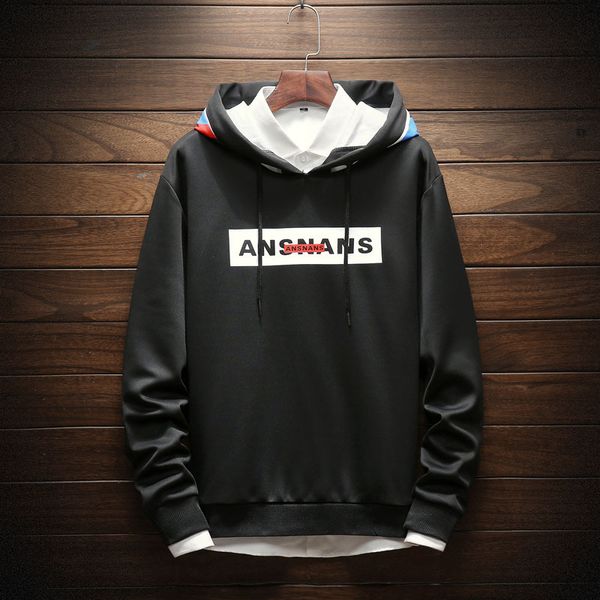 

мужская дизайнерская толстовка осень мужская толстовка с капюшоном личность повседневный свитер мужская тенденция красивый свитер, Black