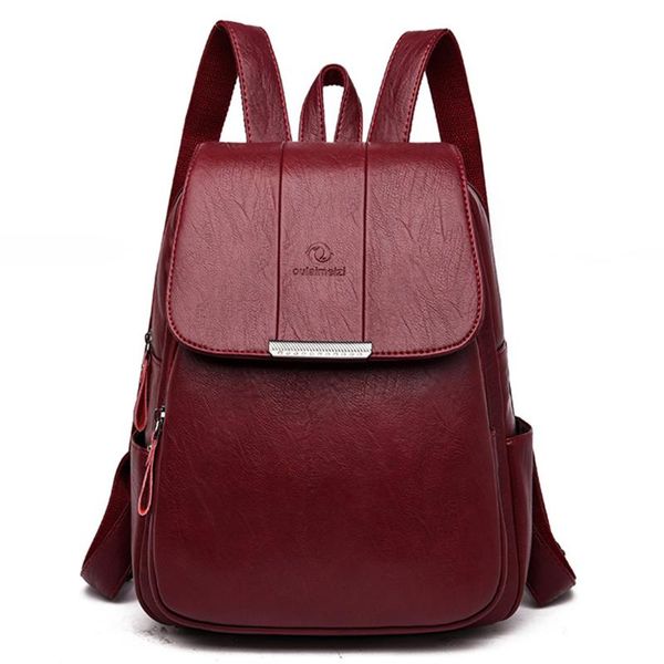 

new women backpack 2020 leather fashion school backpacks female casual large capacity vintage shoulder bags mochila