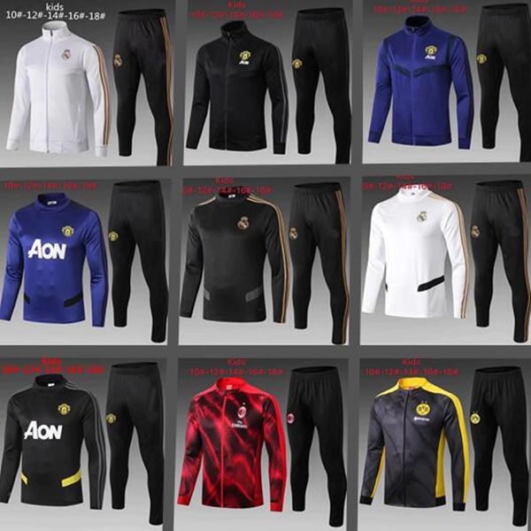 

2019 2020paris children's football suite paris football training suit 19/20 sweater real madrid football sportswear jogging chandal fut, Black