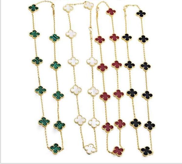 

korean version necklace, female titanium steel double-sided pendant, full of drill collarbone chain, non fading jewelry, Golden;silver