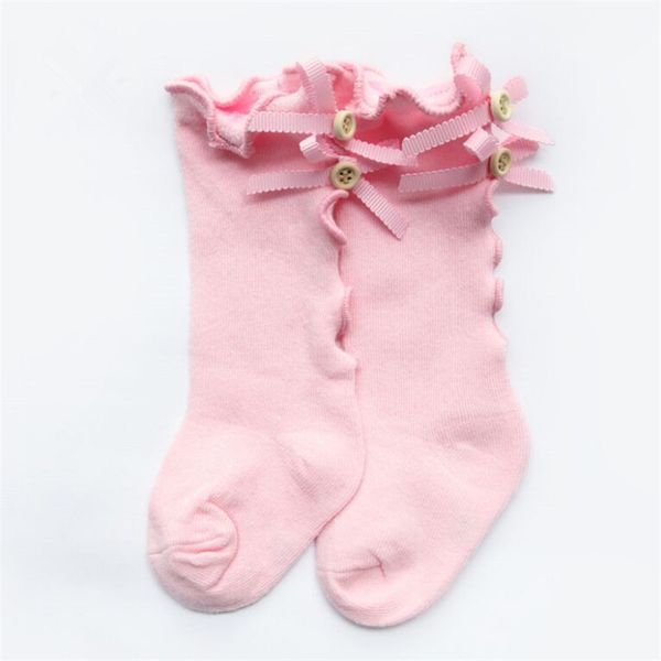 

children socks knee high toddler trousers cotton baby girls lace baby socks girl leg warms baby girl bow sock, Pink;yellow