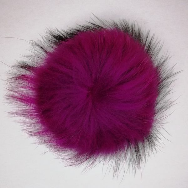 

large round pom poms accessories on beanie hat real animal fluffy raccoon dog fur ball beanies pompom, Silver