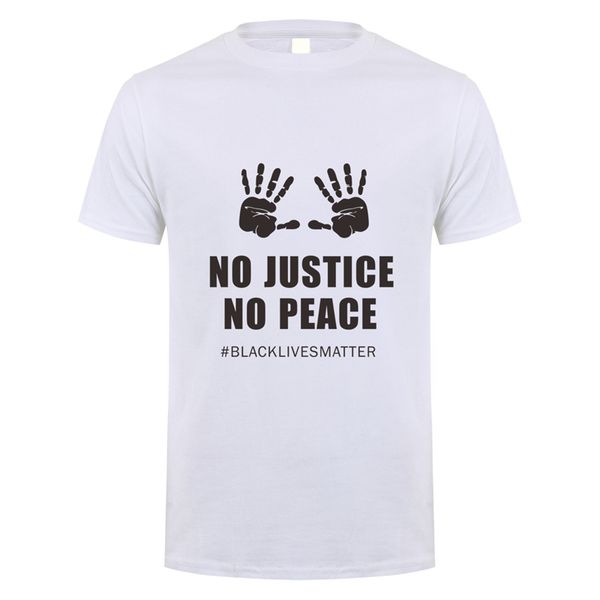 

нет justice нет мира футболки мужчин хлопка с коротким рукавом черный lives matter футболка унисекс blm топы -055, White;black