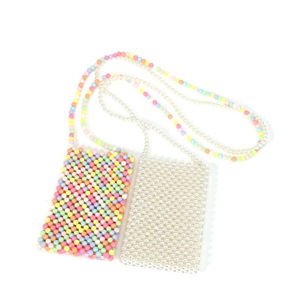 

new 2019 pearl bag hand-woven messenger bag phone bag, ins, Red;black