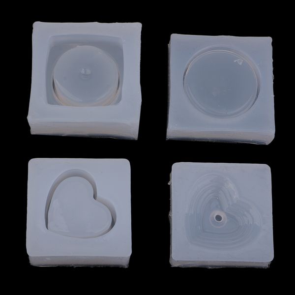 

2 set silicone heart square box ornament mold mould for resin jewelry making