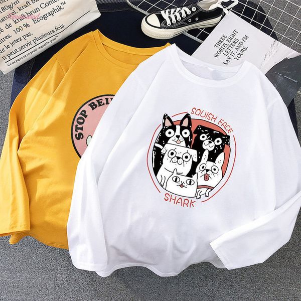 

t shirt couple clothes stranger things harajuku feminina plus size xxxl white tee printed long sleeve fall 2020