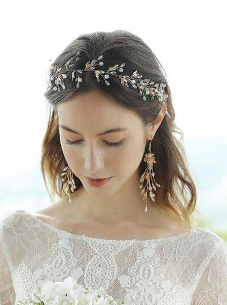 

fxmimior crystal opal wedding headband gold leaves bridal headpiece jewelry band rhinestone hairpiece women hair accessories